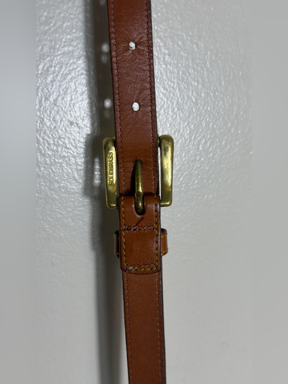 Vintage Dooney & Bourke AWL Cavalry Crossbody Shoulder Satchel Bag Navy Tan USA - Picture 11 of 16